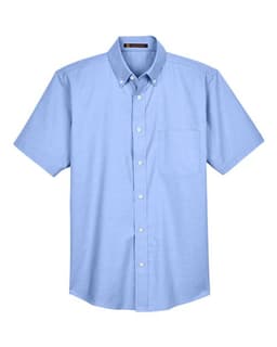 Men's Oxford Short Sleeve with Stain-Release in Light Blue