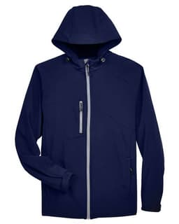 Men's Prospect Two-Layer Fleece Bonded Soft Shell Hooded Jacket in Classic Navy