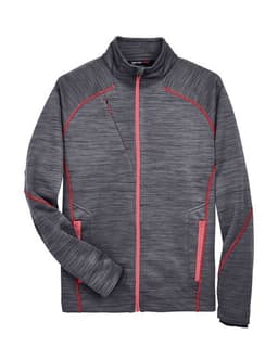 Men's Flux Mélange Bonded Fleece Jacket in Carbon/ Olympic Red