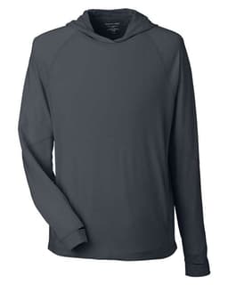 Unisex JAQ Stretch Performance Hooded Long Sleeve T-Shirt in Carbon
