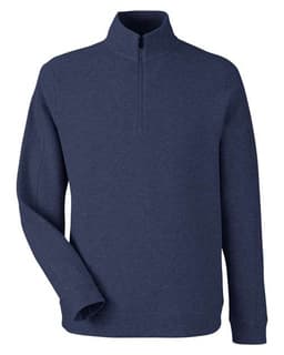 Men's Spirit Textured Quarter-Zip Pullover in Classic Navy Heather