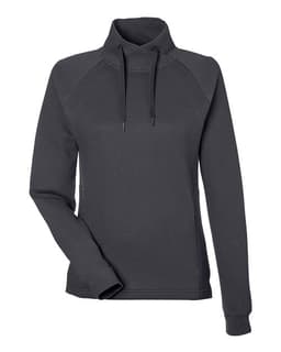 Women's Rhythm Waffle Cross-Neck Pullover in Carbon