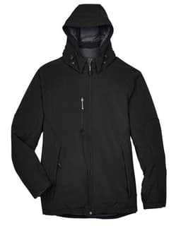 Men's Glacier Insulated Three-Layer Fleece Soft Shell Hood Jacket with Detachable Hood view 1