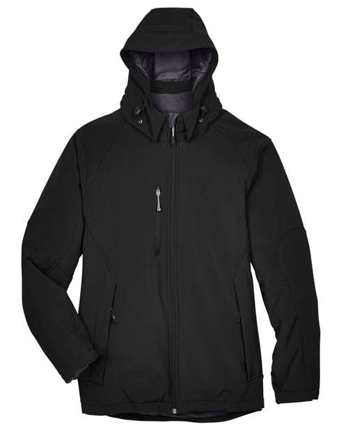 North End Men's Glacier Insulated Three-Layer Fleece Soft Shell Hood Jacket with Detachable Hood