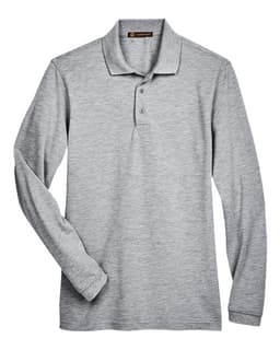 Men's Easy Blend™ Long Sleeve Polo in Grey Heather