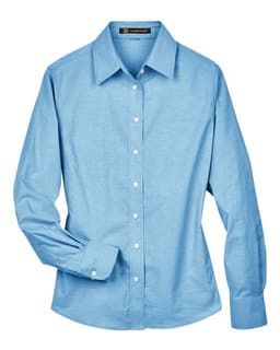 Women's Long Sleeve Oxford Dress Shirt in Light Blue