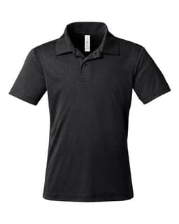 Youth Zone Sonic Heather Performance Polo in Black Heather