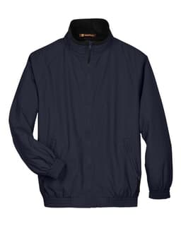 Unisex Fleece Lined Nylon Jacket in Navy/ Black