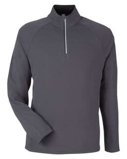 Men's Origin Performance Pique Quarter-Zip Pullover in Carbon/ Black