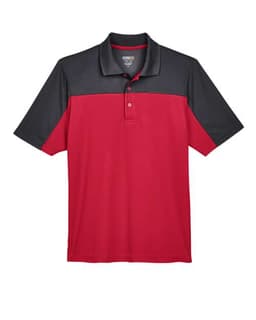 Men's Balance Colorblock Performance Piqué Polo in Classic Red/ Carbon