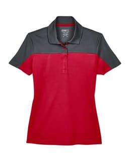 Women's Balance Colorblock Performance Piqué Polo in Classic Red/ Carbon