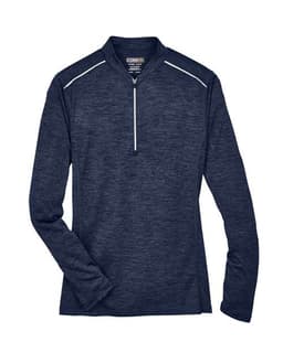 Women's Kinetic Performance Quarter-Zip Pullover in Classic Navy Heather/ Carbon