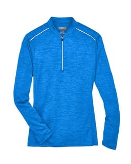 Women's Kinetic Performance Quarter-Zip Pullover in True Royal/ Carbon