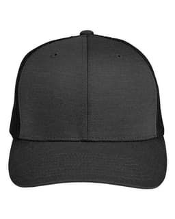 Zone Sonic Heather Trucker Cap by Yupoong in Black Heather/ Black