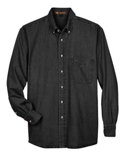 Men's Tall Denim Shirt in Washed Black