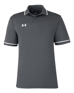 Men's Tipped Teams Performance Polo in CS Grey Light Heather/ White