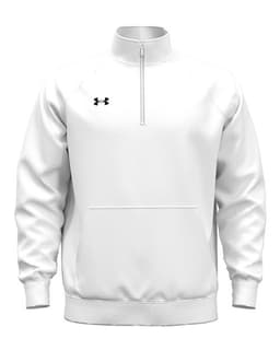 Men's Rival Fleece Quarter-Zip Pullover in White/ Black