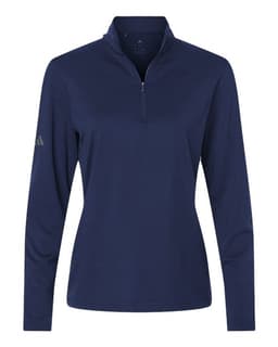 Women's Textured Stripe Quarter-Zip Pullover in Dark Blue