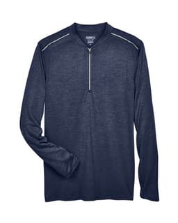 Men's Kinetic Performance Quarter-Zip Pullover in Classic Navy Heather/ Carbon