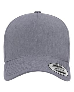 Five-Panel Snapback with Perforated Cap in Heather Grey