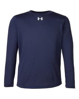 Youth Tech™ Team Long Sleeve T-Shirt in Midnight Navy/ White