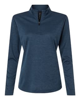 Women's Pro-Lock Performance Mélange Quarter-Zip Pullover in Navy Melange