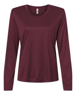 Women's Capital Performance Long Sleeve T-Shirt in Burgundy