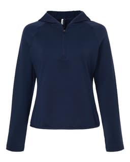 Women's Qualify Quarter-Zip Hooded Pullover in Sport Dark Navy