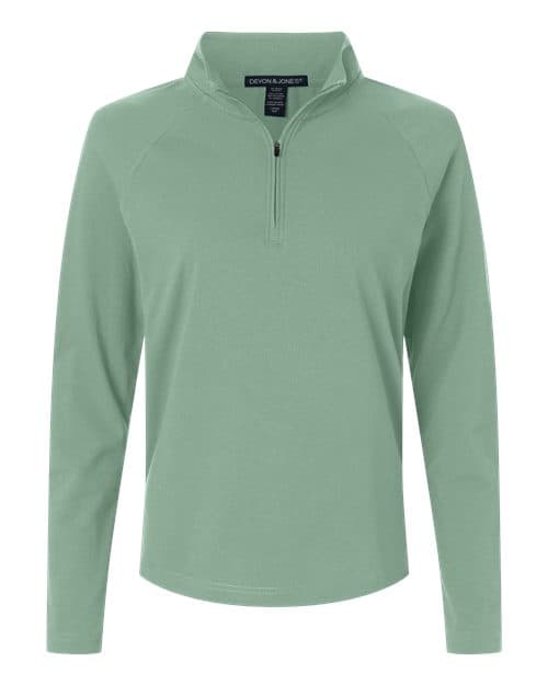 Devon & Jones Women's Seaton Pebble Textured Quarter-Zip Pullover