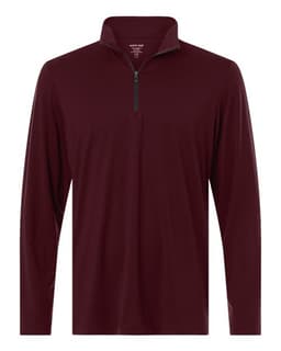 Men's JAQ Stretch Performance Quarter-Zip in Burgundy/ Carbon