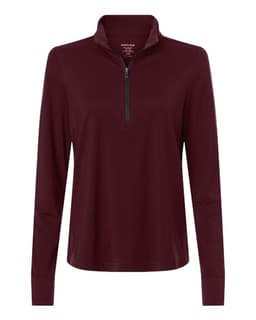 Women's JAQ Stretch Performance Quarter-Zip in Burgundy/ Carbon