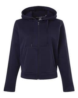 Women's Armour Fleece Pro Hooded Full-Zip in Midnight Navy/ White