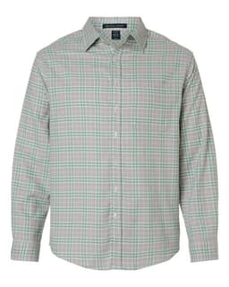 Men's Concord Yarn-Dye Flannel Shirt in Grey/ Balsam Green/ White