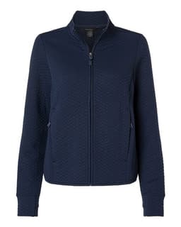 Women's Aspen Herringbone Fleece Full-Zip in Classic Navy