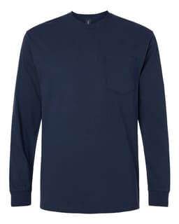 Unisex Ultra Cotton® Long Sleeve Pocket T-Shirt in Navy