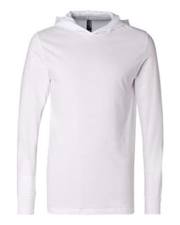 Unisex Jersey Hooded Long Sleeve Tee in White