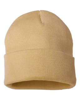 12" Solid Cuffed Beanie in Camel