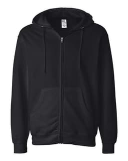 Unisex Midweight Full-Zip Hooded Sweatshirt in Black