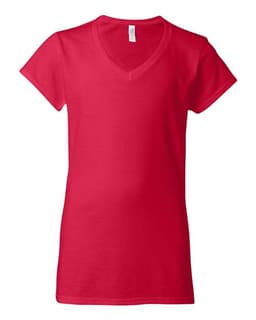 Women's Softstyle® V-Neck T-Shirt in Cherry Red