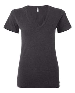 Women’s Jersey Deep V-Neck Tee in Dark Grey Heather