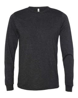Unisex Triblend Long Sleeve Tee in Charcoal Black Triblend