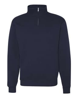 Unisex Nublend® Cadet Collar Quarter-Zip Sweatshirt in J. Navy