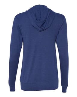 Unisex Triblend Lightweight Full-Zip Hooded Long Sleeve Tee view 2