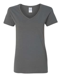 Women's Heavy Cotton™ V-Neck T-Shirt in Charcoal