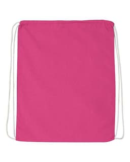 Economical Cotton Drawstring Bag in Hot Pink