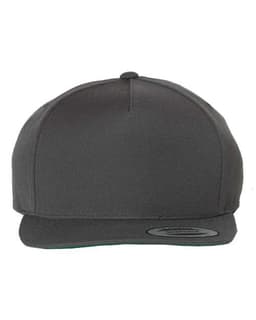 Premium Five-Panel Snapback Cap in Dark Grey