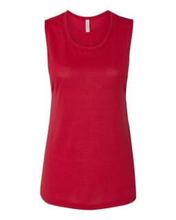 Women's Flowy Scoop Muscle Tank in Red
