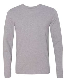 Unisex Cotton Long Sleeve T-Shirt in Heather Grey