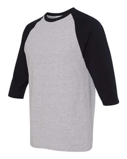 Unisex Heavy Cotton™ Raglan Three-Quarter Sleeve T-Shirt view 3