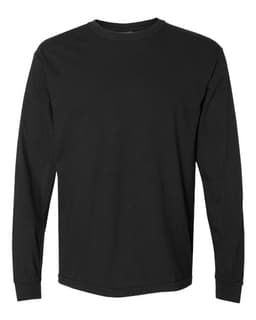 Unisex Garment-Dyed Heavyweight Long Sleeve T-Shirt in Black
